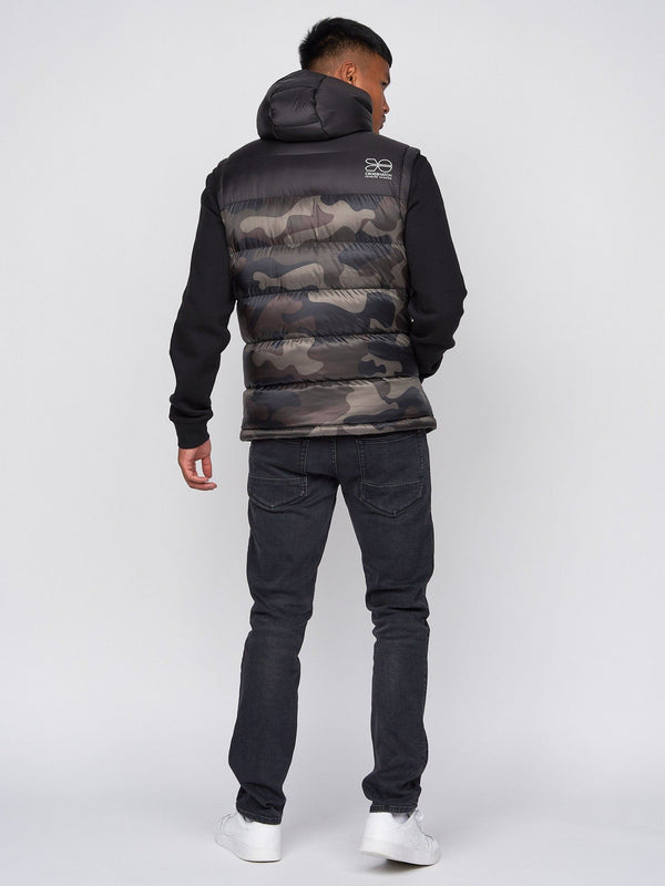 Crosshatch Stanfield Hooded Gilet Forest Camo