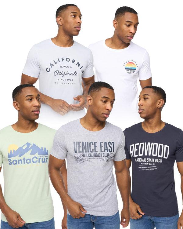 crosshatch Sumertons T-Shirt 5pk Assorted