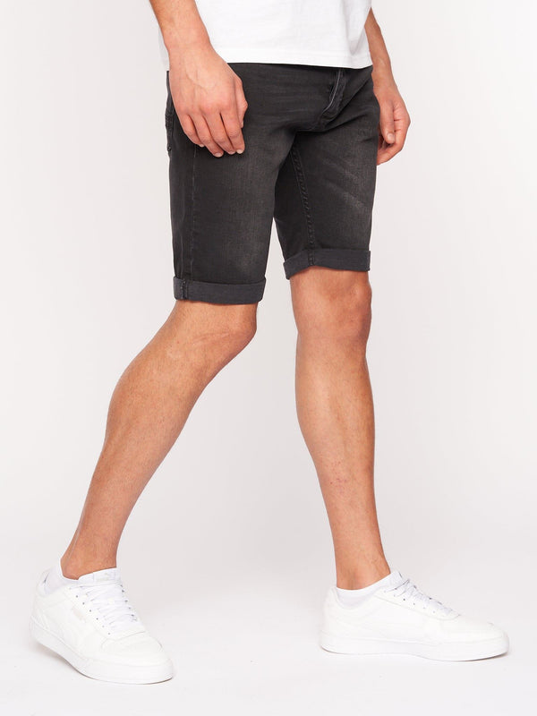 Crosshatch Tadcaster Denim Shorts Black