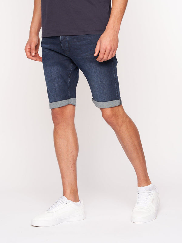 Crosshatch Tadcaster Denim Shorts Dark Wash