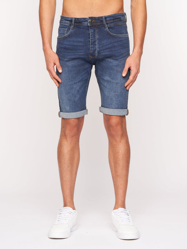 Crosshatch Tadcaster Denim Shorts Mid Wash