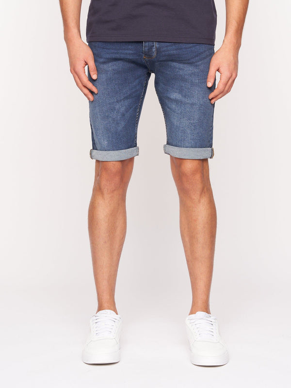 Crosshatch Tadcaster Denim Shorts Mid Wash
