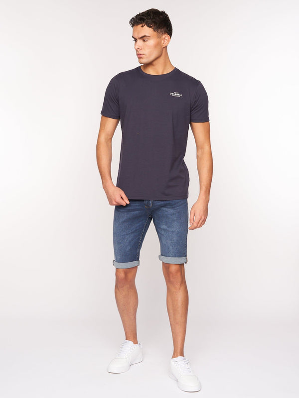Crosshatch Tadcaster Denim Shorts Mid Wash
