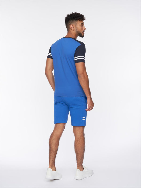 Crosshatch Techland T-Shirt/Shorts Set Blue/Navy