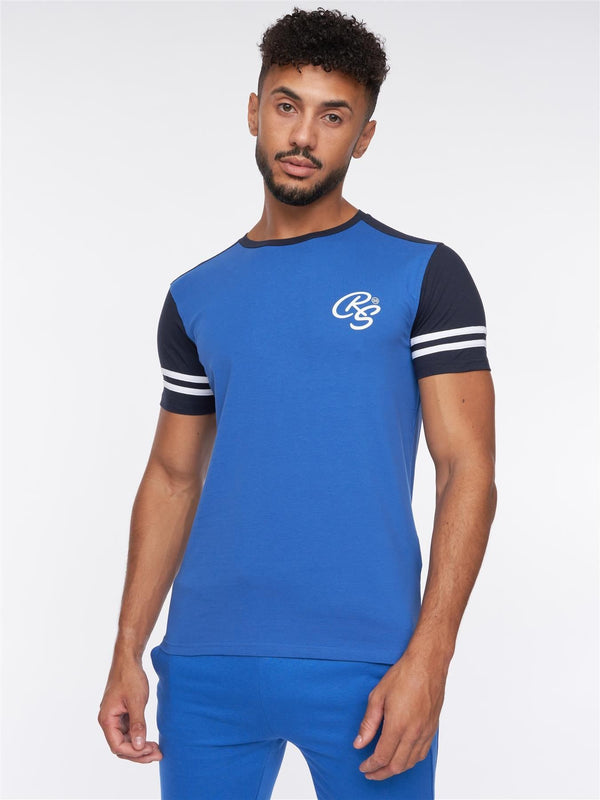 Crosshatch Techland T-Shirt/Shorts Set Blue/Navy