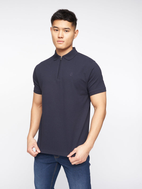 crosshatch Telepart Zip Polo Navy
