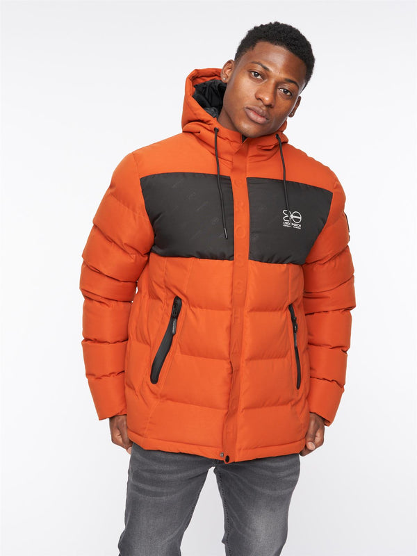 crosshatch Tenthley Embossed Jacket Burnt Orange