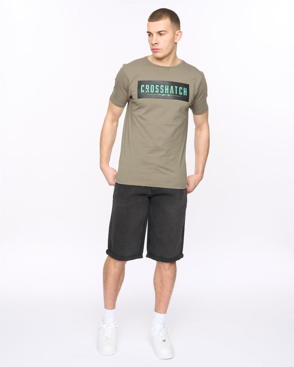 Crosshatch Tillforth Denim Shorts Black Wash