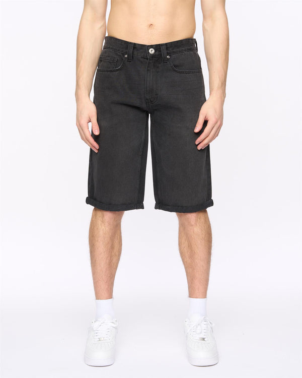 Crosshatch Tillforth Denim Shorts Black Wash