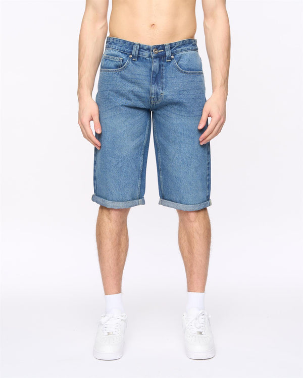 Crosshatch Tillforth Denim Shorts Stone Wash