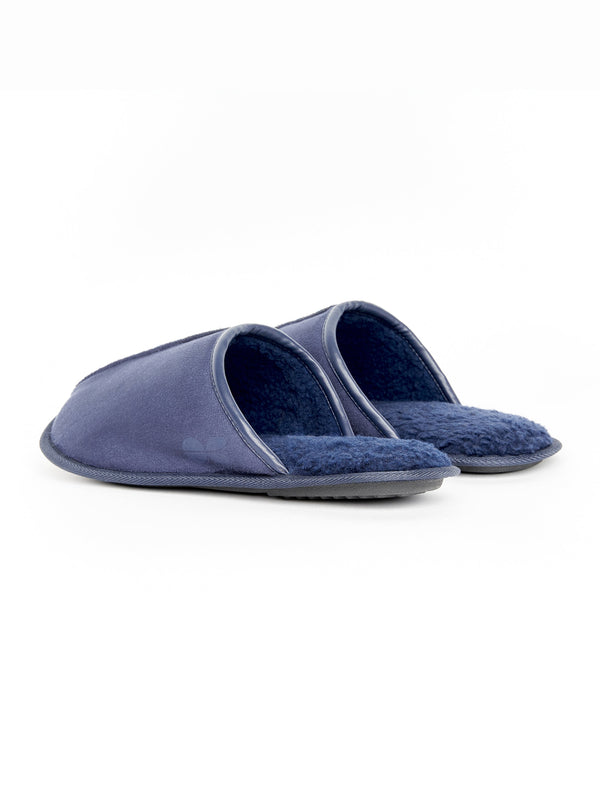 Crosshatch Tinuviel Fur Slipper Mule Navy