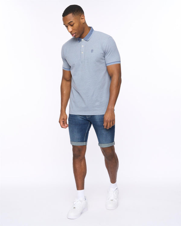 Crosshatch Tonwin Embossed Denim Shorts Dark Wash
