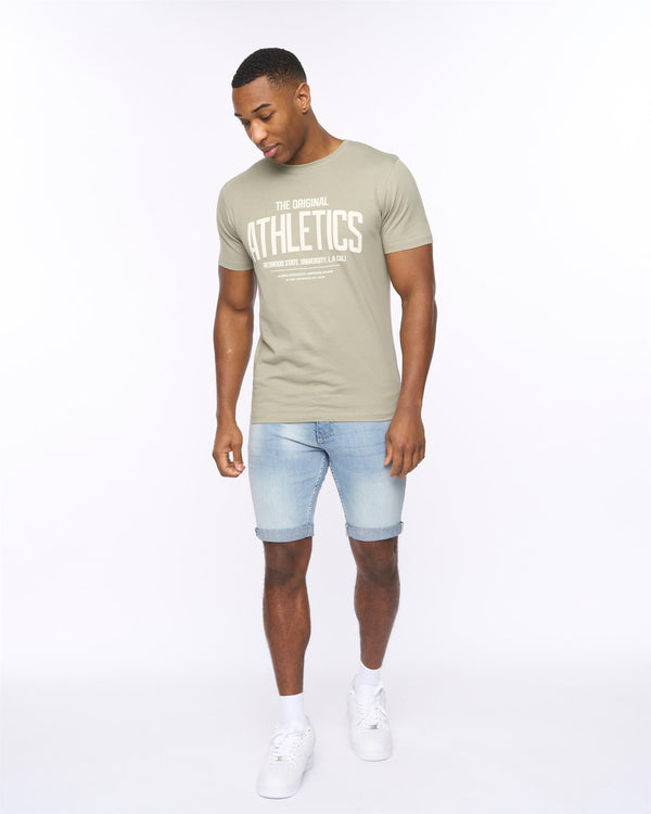 Crosshatch Tonwin Embossed Denim Shorts Light Wash