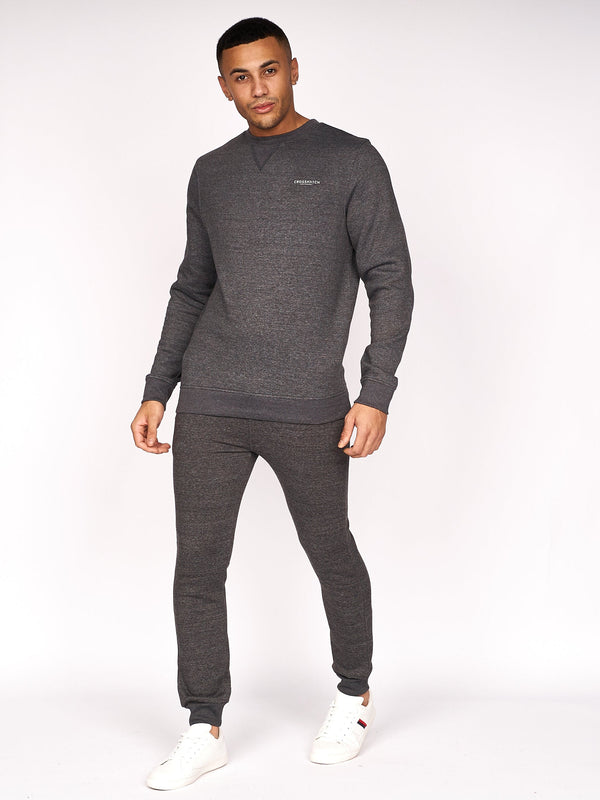 Crosshatch Traymax Crew Sweat 2pk Red/Charcoal