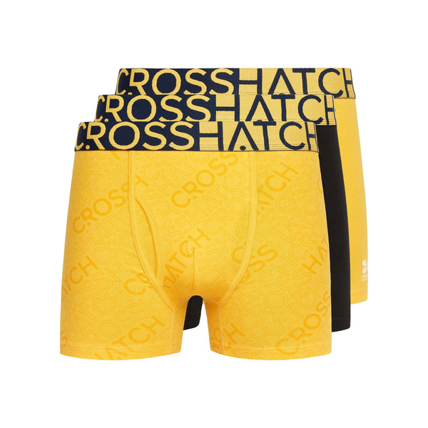 crosshatch Typan Boxers 3pk Yellow