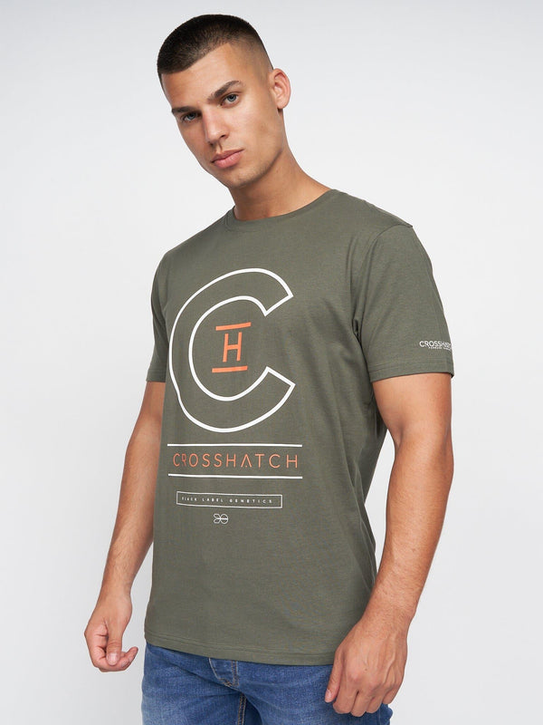 Crosshatch Univarsity T-Shirt 2pk Olive/Grey