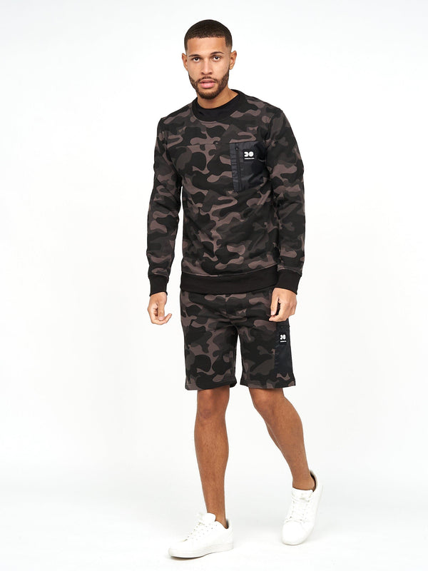 Crosshatch Velmax Crew Sweat Dark Camo