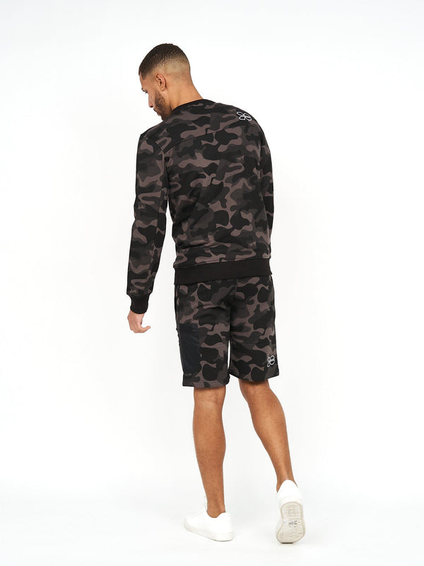 Crosshatch Velmax Crew Sweat Dark Camo
