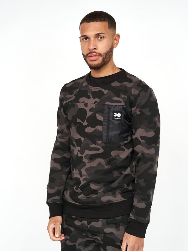 crosshatch Velmax Crew Sweat Dark Camo