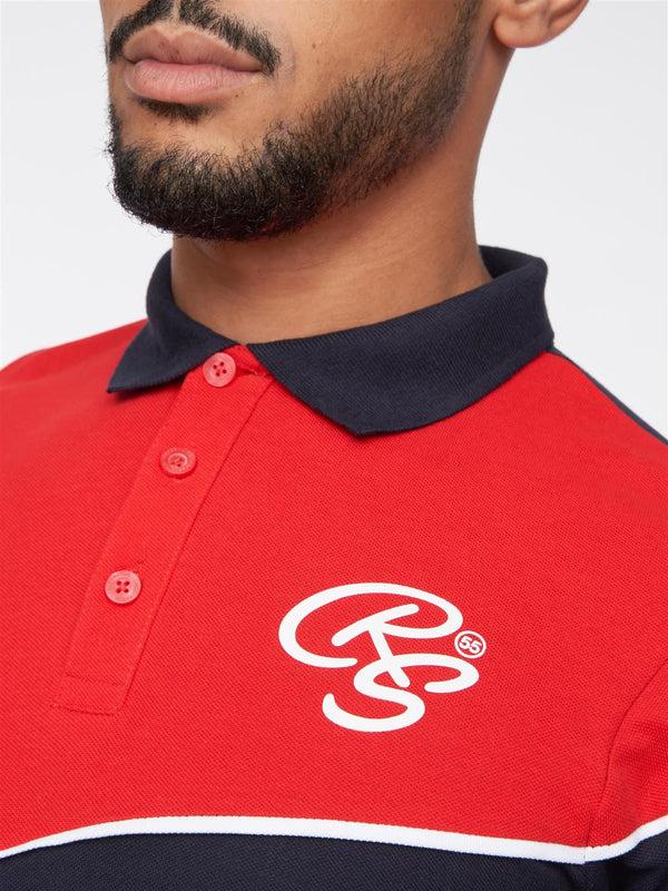 Crosshatch Ventamoore Polo/Shorts Set Navy/Red