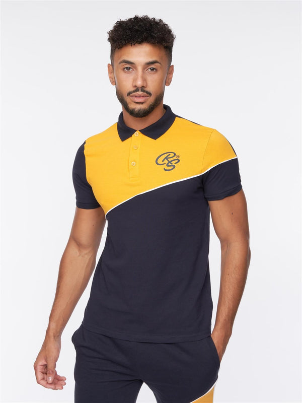 Crosshatch Ventamoore Polo/Shorts Set Navy/Yellow