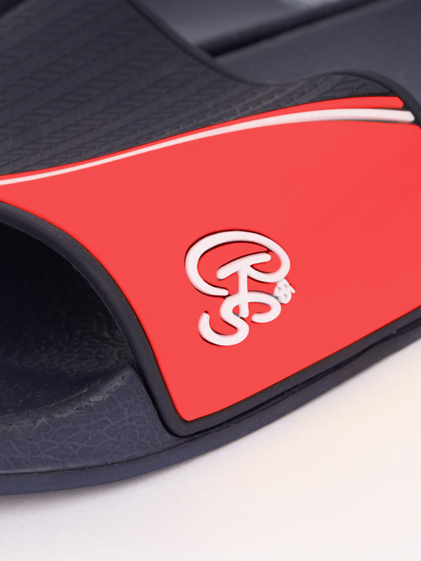 Crosshatch Ventamoore Sliders Navy/Red