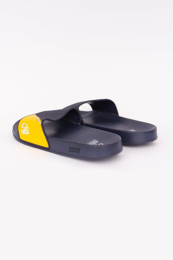 Crosshatch Ventamoore Sliders Navy/Yellow