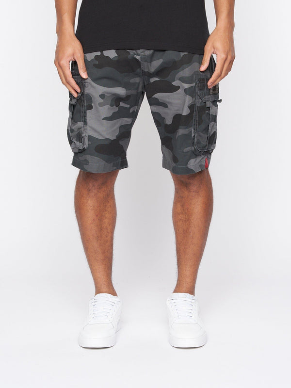 Crosshatch Watchford Shorts Charcoal Camo