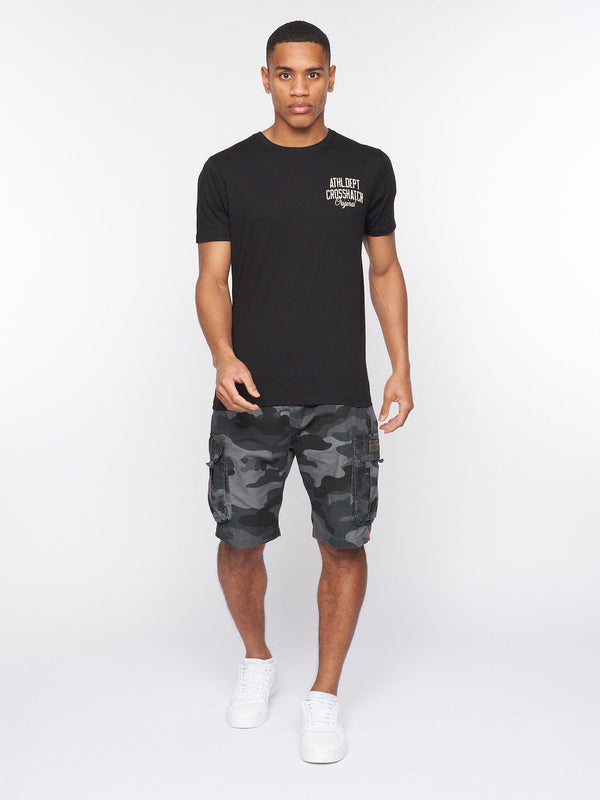 Crosshatch Watchford Shorts Charcoal Camo