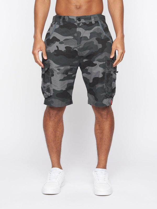 Crosshatch Watchford Shorts Charcoal Camo