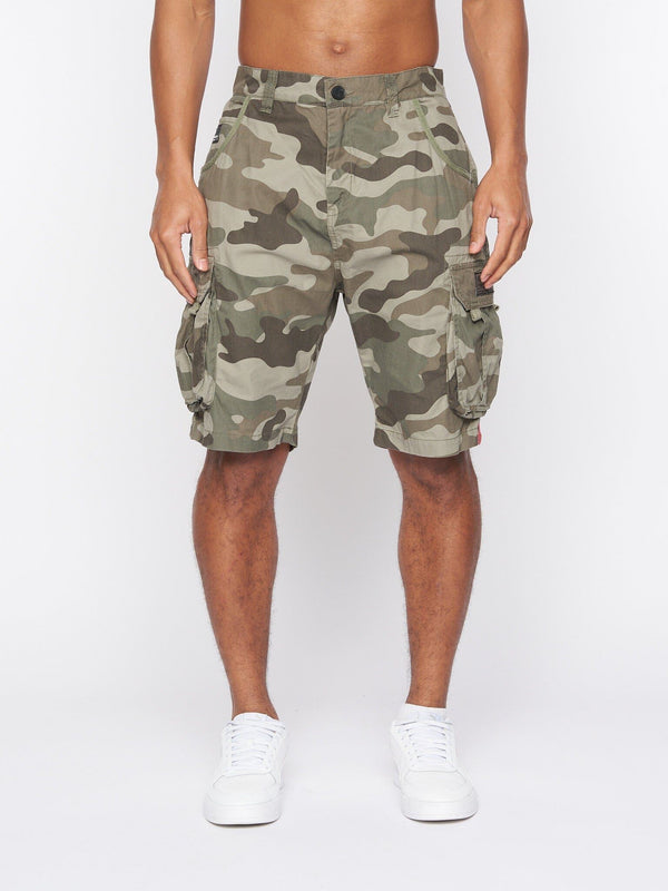 Crosshatch Watchford Shorts Olive Camo