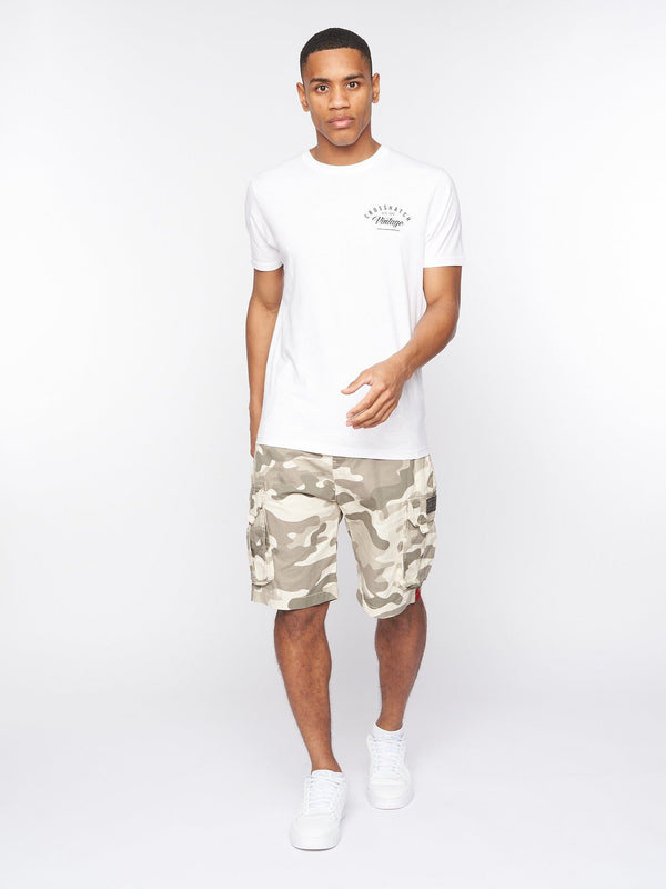 Crosshatch Watchford Shorts Stone Camo