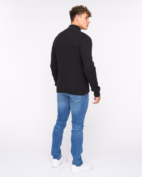 Crosshatch Wellburys Chunky Knit Black