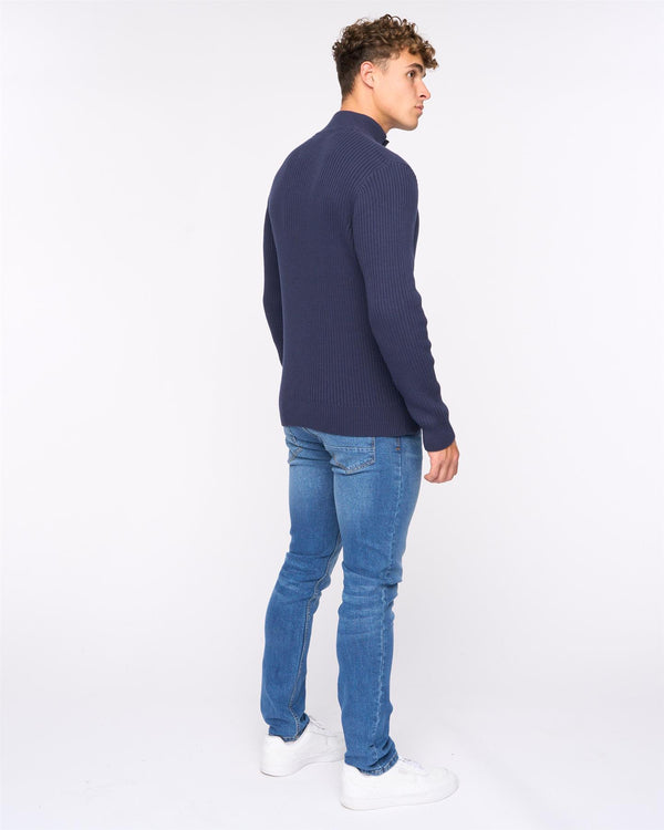 Crosshatch Wellburys Chunky Knit Navy