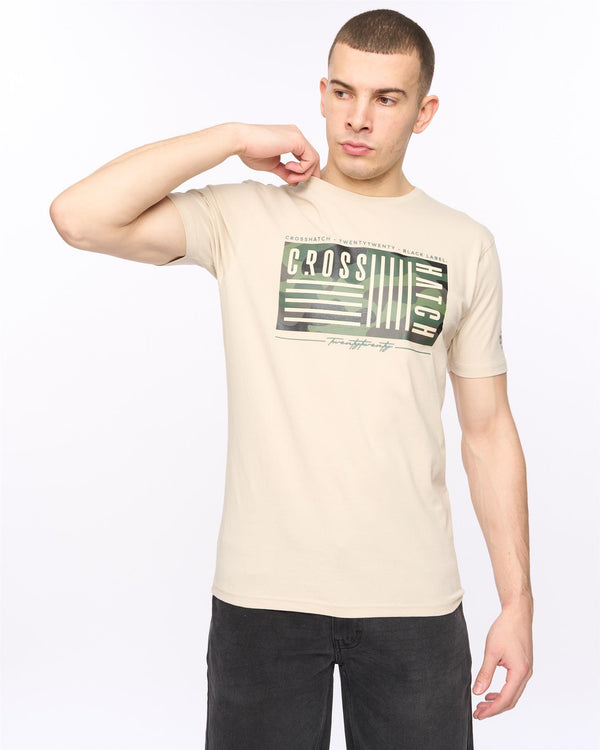 Crosshatch Wenfore T-Shirt Light Stone