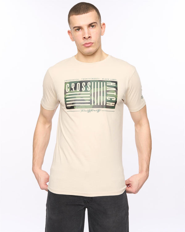 crosshatch Wenfore T-Shirt Light Stone