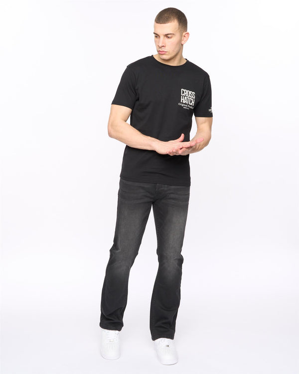 Crosshatch Winsbury Bootcut Jeans Black Wash