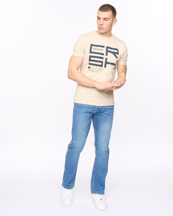 Crosshatch Winsbury Bootcut Jeans Stone Wash