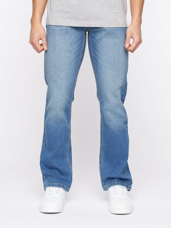crosshatch Winsbury Bootcut Jeans Stone Wash
