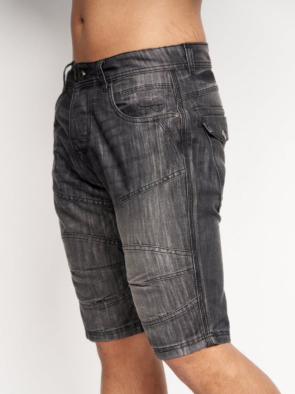 Crosshatch Winston MVE Denim Shorts Black Wash