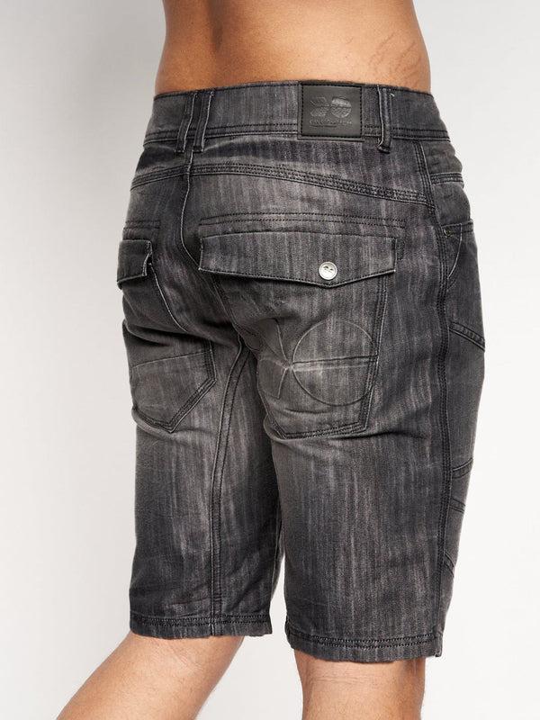 Crosshatch Winston MVE Denim Shorts Black Wash
