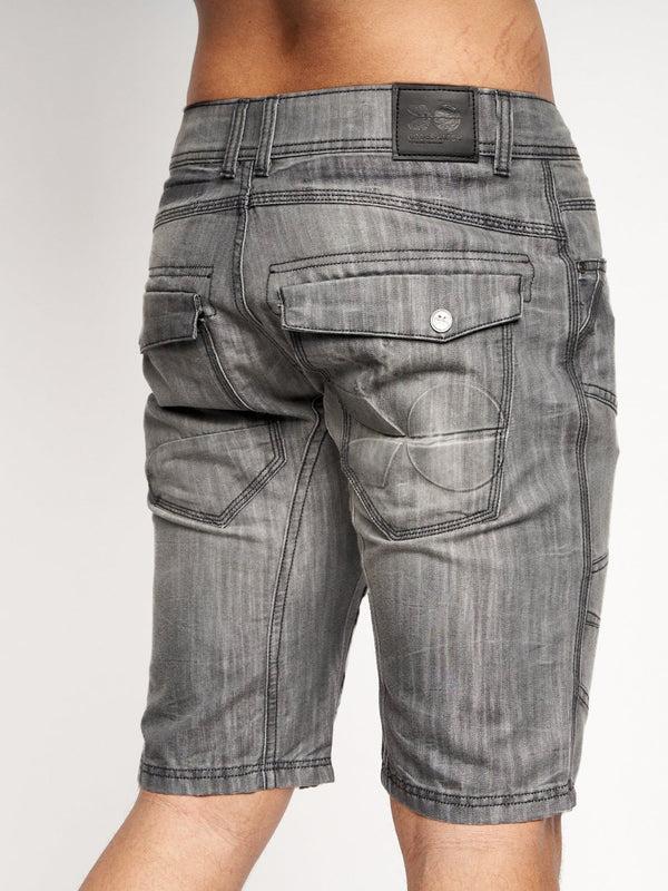Crosshatch Winston MVE Denim Shorts Dark Grey