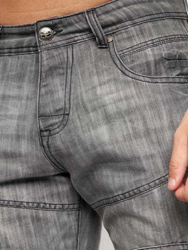 Crosshatch Winston MVE Denim Shorts Dark Grey