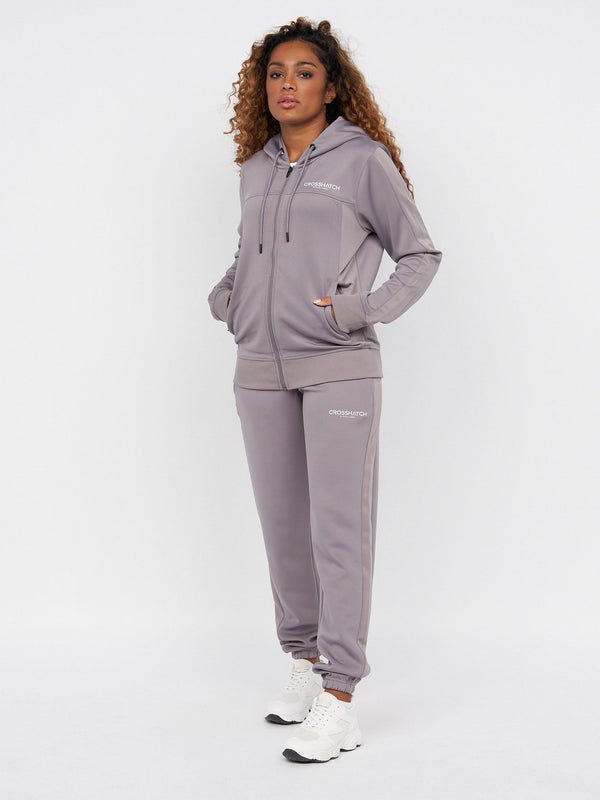 Crosshatch Ladies Genova Zip Thru Tracktop Quicksilver