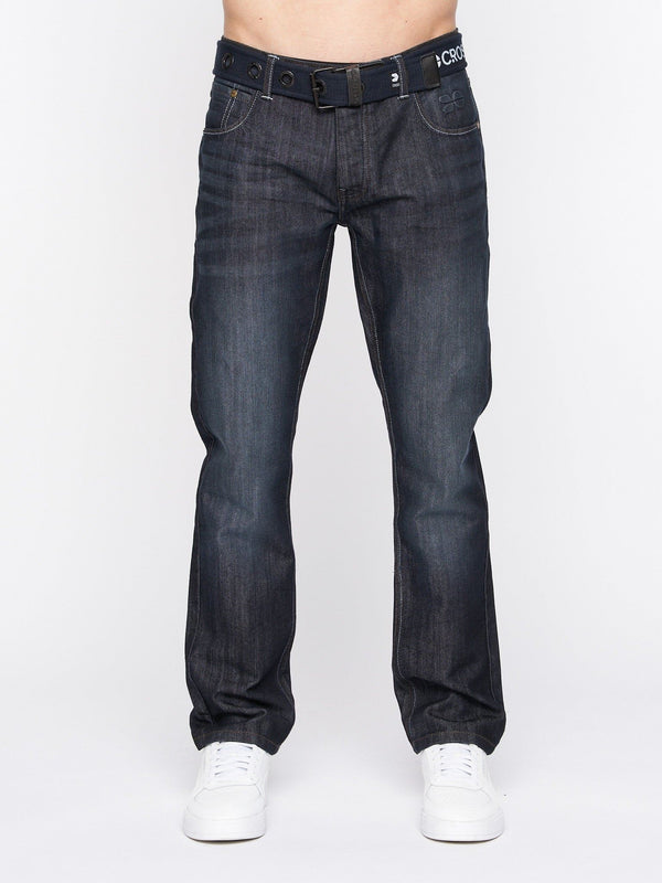 crosshatch New Embossed Techno Denim Jeans Dark Wash