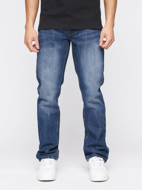 Crosshatch New Embossed Techno Denim Jeans Stone Wash