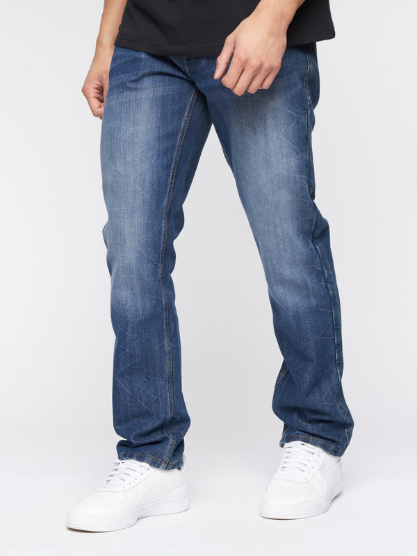 Crosshatch New Embossed Techno Denim Jeans Stone Wash