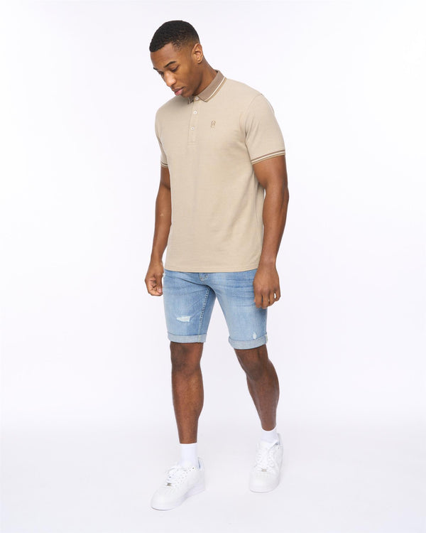 Crosshatch Riptrey Abraised Denim Shorts Light Wash