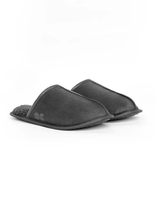 crosshatch Tinuviel Fur Slipper Mule Black/Charcoal