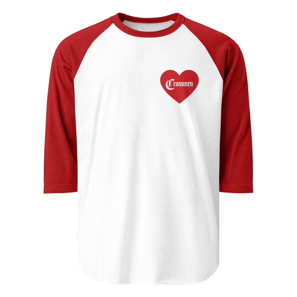 crossmen 3/4 sleeve Valentine's Day heart shirt